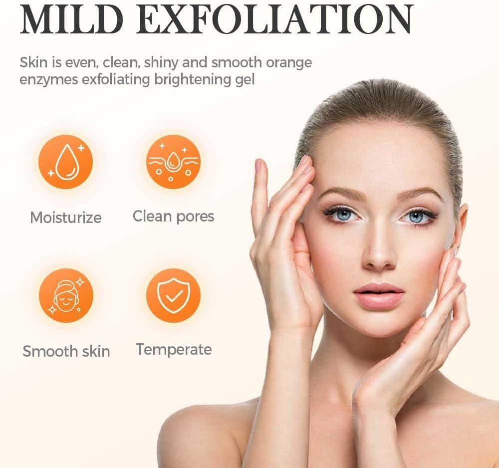 Orange Exfoliating Gel, Moisturizer Face Body Scrub Gel,Deep Cleansing Moisturizing Facial Exfoliator,Natural Orange Peeling Gel Face Scrub (1 G (Pack of 1)) - 0.5 G (Pack Of 2) image number 3