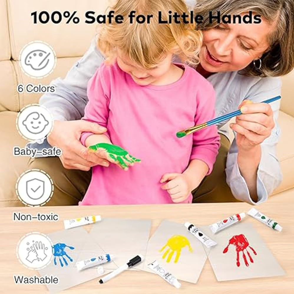 DIY Craft Souvenir Photo Frame, Family Handprint Photo Frame, Handprint Decoration Kit, Suitable for Parents and Newborns, Couples, Anniversary Home Items image number 1