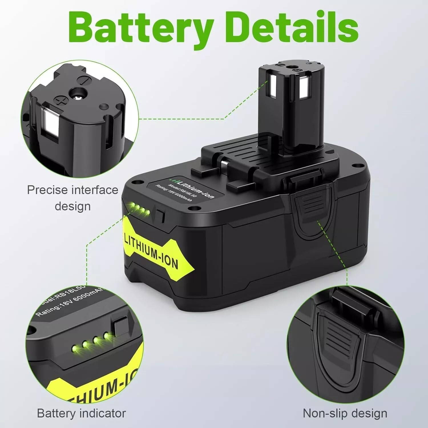 [Combo] 2X 18V 6Ah Ryobi One+ plus Compatible Batteries + 1X Charger High Capacity Replacement for Ryobi Tools image number 1