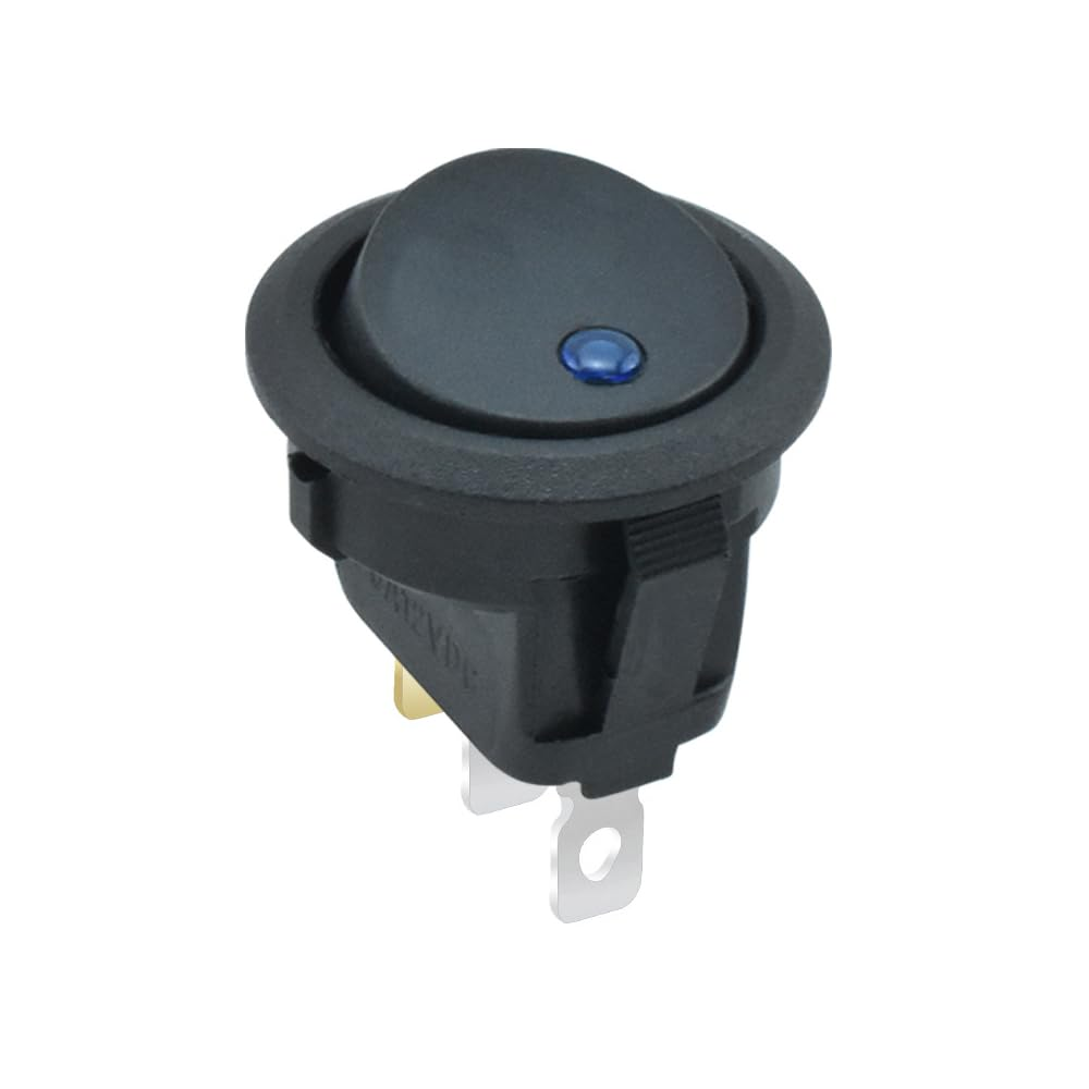 Round Toggle LED Switch, 3 Pack, 12V Car Truck Rocker Switch, 20A, 3 Pins with 9 Connection Cables image number 4
