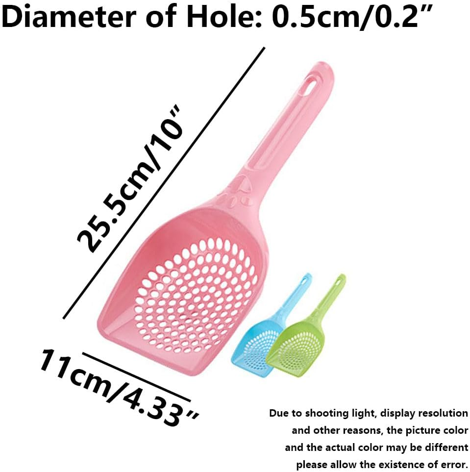 Cat Litter Scoop, 3 Pcs Small Plastic Cat Litter Box Sifter with Ergonomic Handle, Pet Litter Shovel for Cat Sand Toilet Cleaning, Blue image number 3