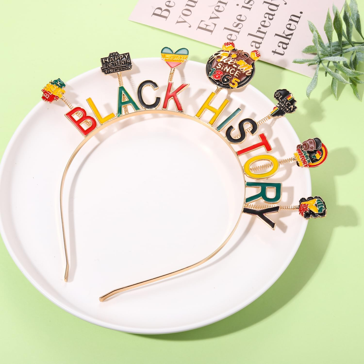 PHALIN African Headbands for Women Black History Juneteenth Headband Ethnic African Women Flag Independence Day Accessory image number 4