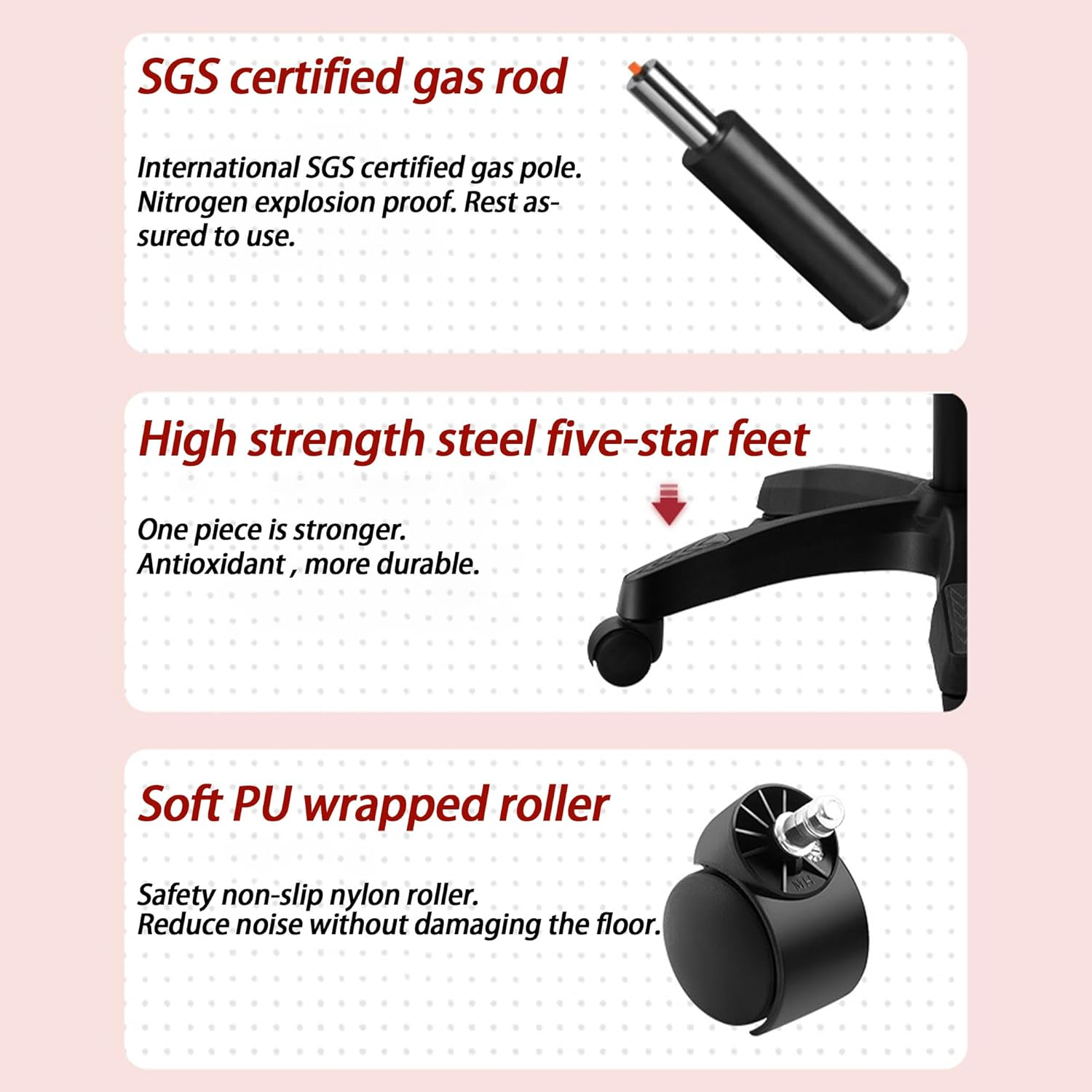 Blissfuldestiny Kawaii Gaming Chair with Retractable Footrest, Pink and White Bear Design, 120 X 70 X 52 Cm (Faux Leather, Black) image number 5