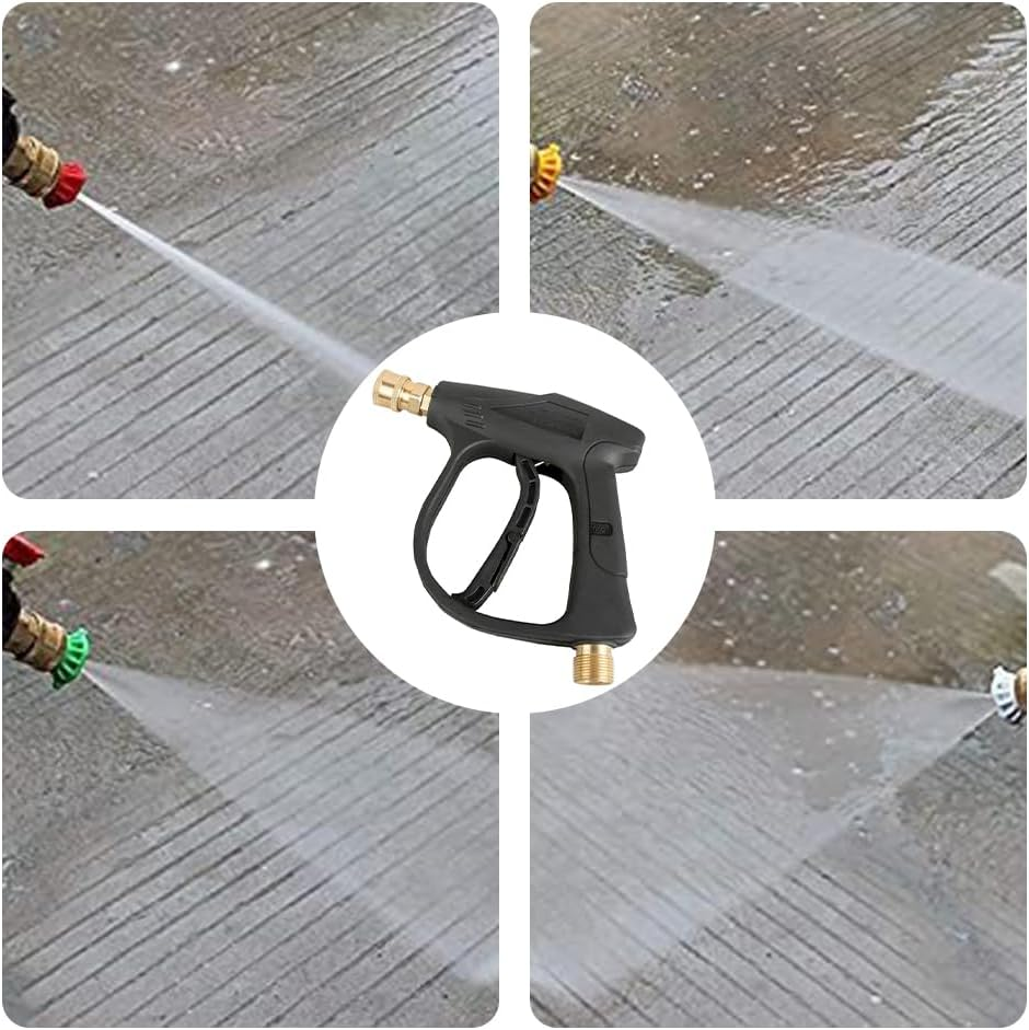 High Pressure Washer Gun, Car Cleaning Washer Tool, Power Short Spray Gun, Power Washer Gun Kit, Washer Gun with 5Pcs Spray Nozzles, Suitable for Indoor Outdoor image number 2