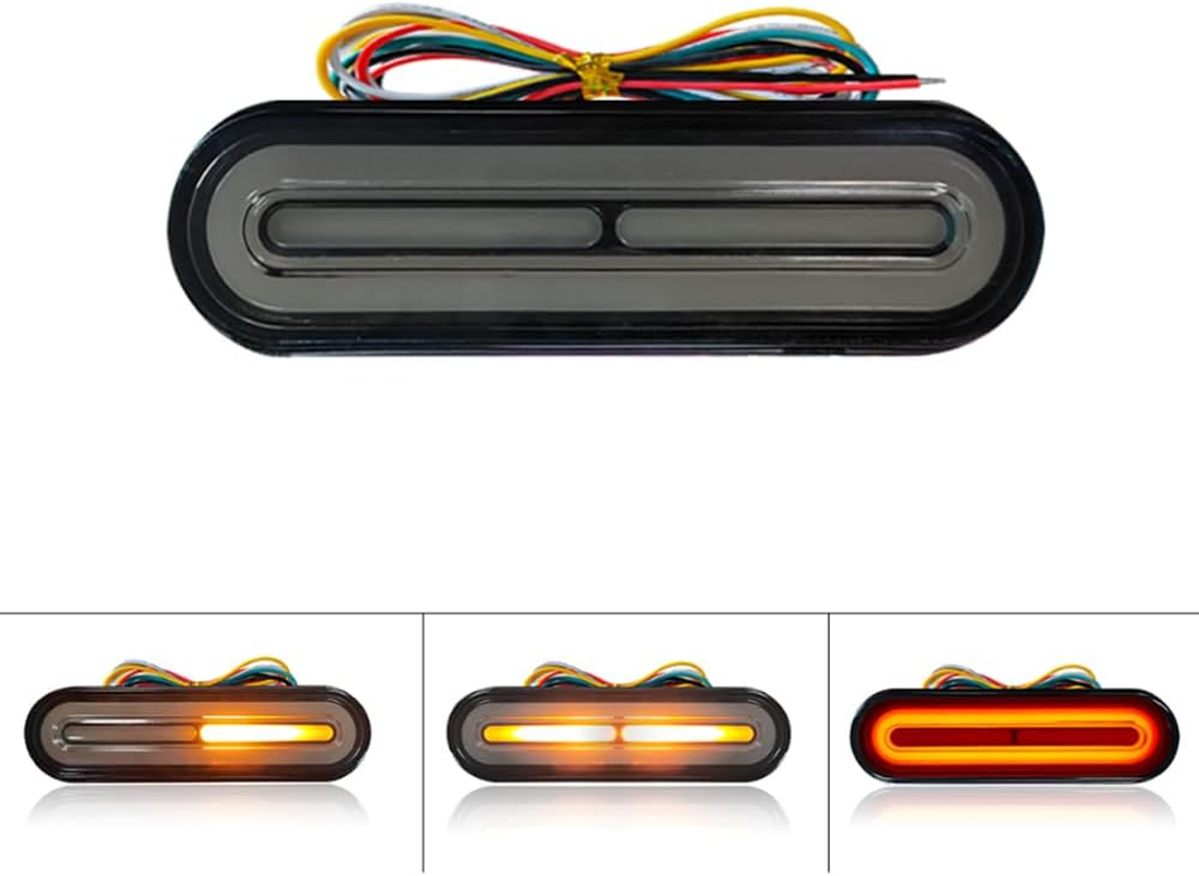 Blyilyb - 12-80V Dual Color Brake Lamp, Amber Color for Turn Signals and Red Color for Tail Light, Brake Light (Pack of 1) image number 1