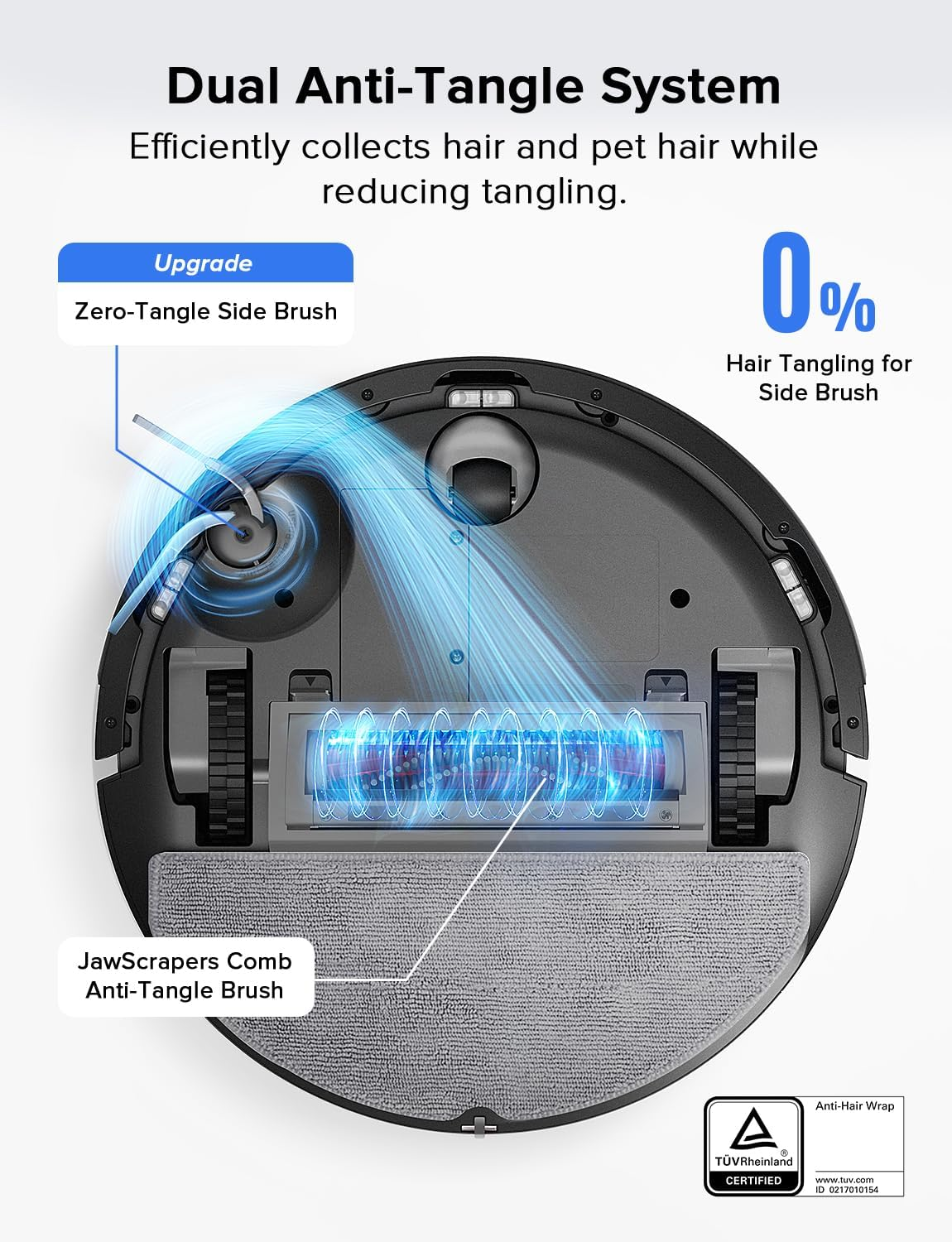 Roborock Q7B Robot Vacuum, 8000Pa Suction, Precise Obstacle Avoidance, Dual Anti-Tangle Brushes, Electric Water Tank, App-Controlled, Perfect for Pet Hair image number 5