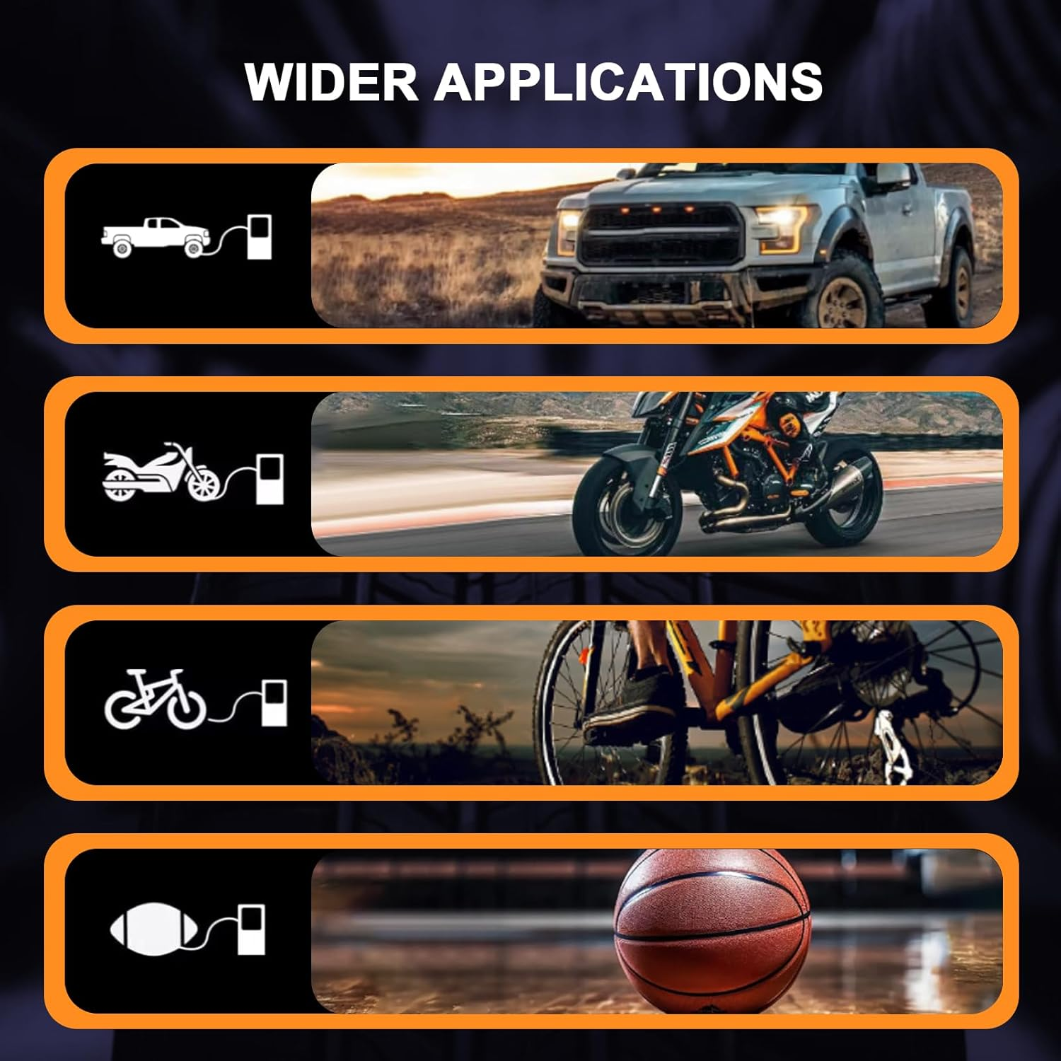 Tyre Inflator Portable Air Compressor, 7800Mah and 150PSI Cordless Air Pump with Pressure LCD Display for Cars, Motorcycles, Bicycles, Ball Bikes with Tire Pressure Gauge, Dual-Use Type image number 1