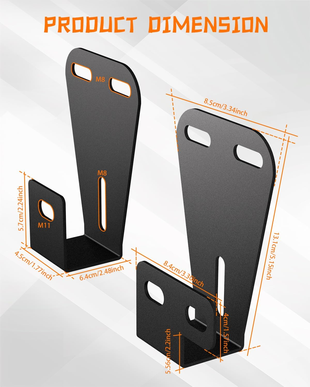 High Lift Jack Hood Mounts, Steel Hinge Hi Lift Jack Stand Mount Compatible with Jeep Wrangler CJ 1944-1986 / YJ 1987-1995 / TJ 1997-2006, 2 Pack, Black image number 3