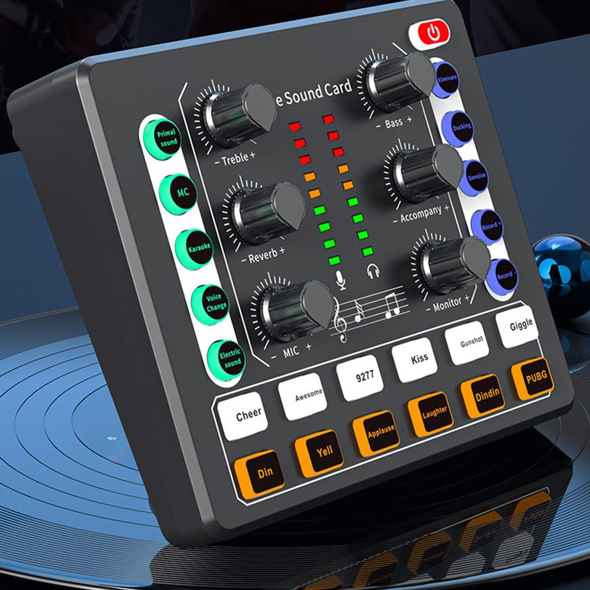 Annuoyi M8 Audio Mixer,Live Sound Card,Portable Audio Mixer, Audio Interface with Dj Mixer Effects and Voice Changer, Voice Changer Device for Singing/Pc Video Chat/Broadcast/Karaoke. image number 3