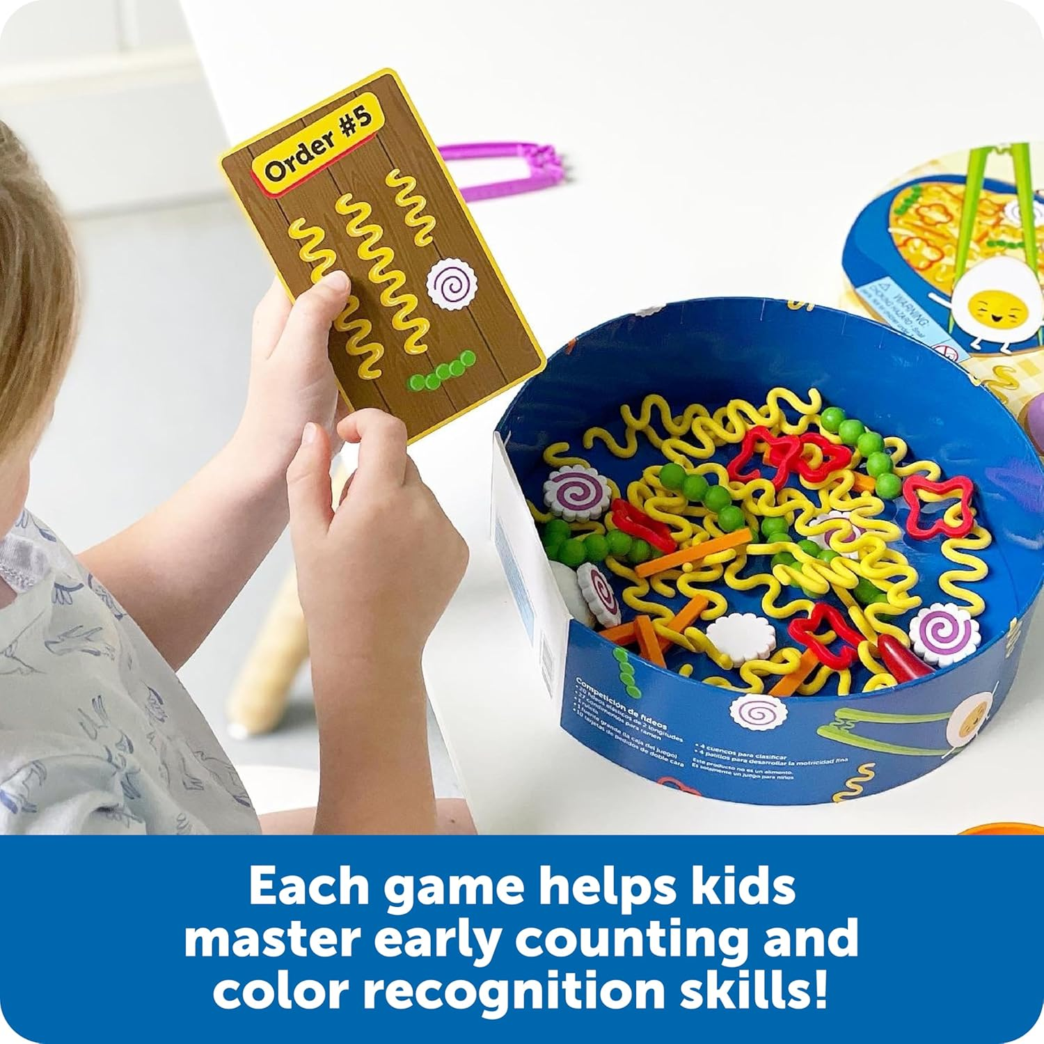 Learning Resources Noodle Knockout! Fine Motor Game,Fine Motor Skills Toys, 67 Pieces, Ages 4+ image number 2