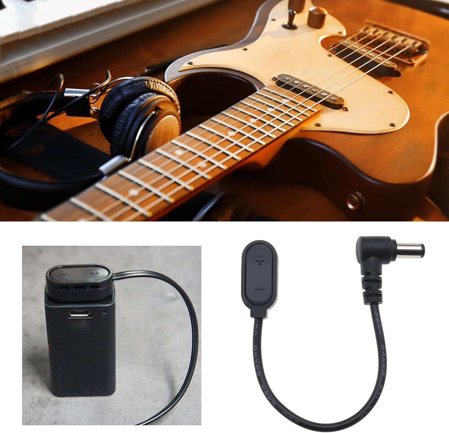 Ecsing 3Pcs 9V Battery Clip Converter Cable 5.5Mm 2.1Mm Male Plug 9 Volt Power Supply Cable Snap Connector for Guitar Effect Pedal image number 1