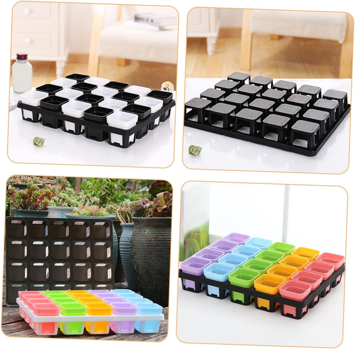 2Pcs Nursery Pot Brackets Plant Growing Boxes Racks Germination Tray Holders for Home image number 5