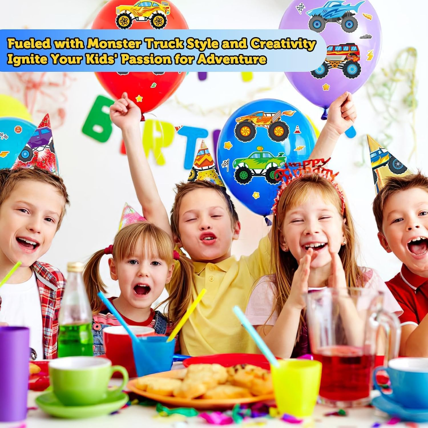 Chengruiy 24 Sheets Monster Trucks Stickers for Kids, Ideal for Monster Truck Party Favors, Birthday Decorations, and Creative DIY Crafts image number 5