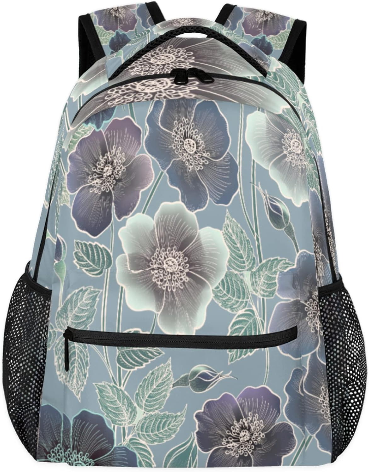Tropicallife Flower Contour Backpack Lightweight Waterproof Travel Rucksack Flower Pattern Stylish Backpack for Man Women image number 5