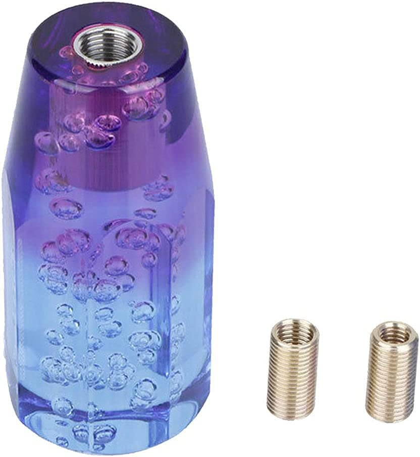 6 Inch Manual Diamond Crystal Bubble Styling Gear Shift Knob Blue+Purple Color image number 2
