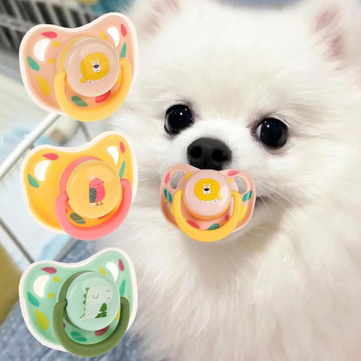 3 Pcs Pet Dog Silicone Pacifier,Puppy Kitten Calming Pacifier,Soothe Your Pet'S Anxiety,Pet Chew Toy Animal Accessories Decoration,Stop Barking for Puppy and Small Dogs,Sturdy Molar Toy for Pets image number 1