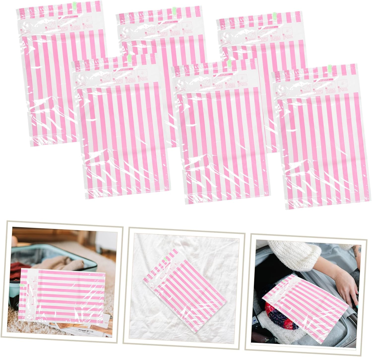 STOBAZA 10Pcs Vacuum Compression Bags for Travel Space Saving Storage Bags Packing Compression for Clothes Garment Travel Clothes image number 3