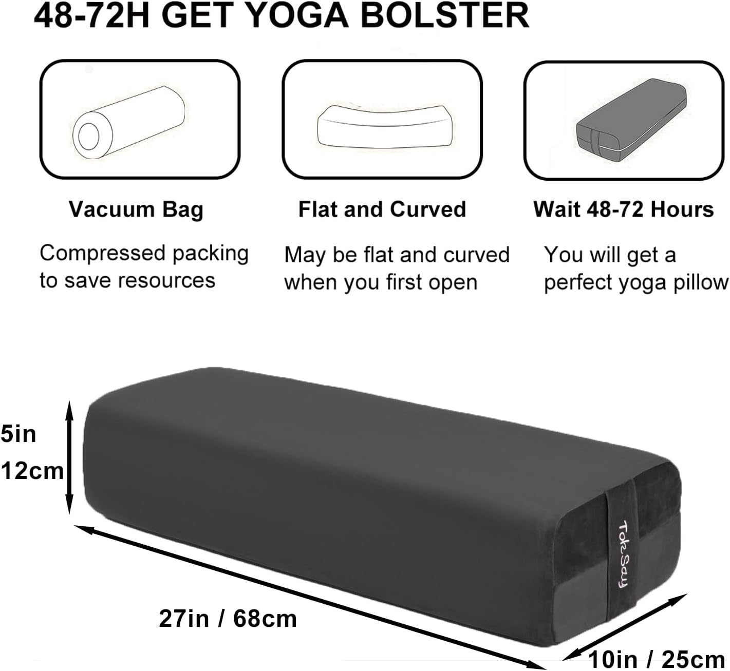 Restorative Yoga Bolster - Velvet Covered Meditation Pillow for Yin & Prenatal Yoga image number 3