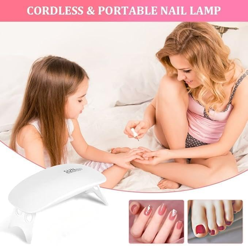 Mini UV LED Nail Lamp, Compact Portable Gel Nail Dryer Light for Curing Gel Polish & Semi-Cured Nail Wraps, Fast Drying Usb-Powered Manicure Tool for Travel & Home Use (White) image number 3