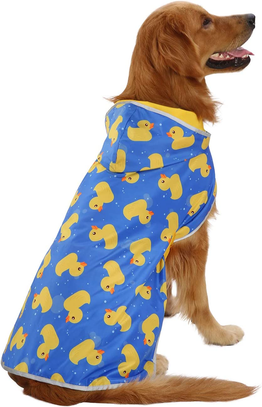 HDE Reversible Dog Raincoat Hooded Slicker Poncho Rain Coat Jacket for Small Medium Large Dogs Ducks Yellow - XXL image number 2