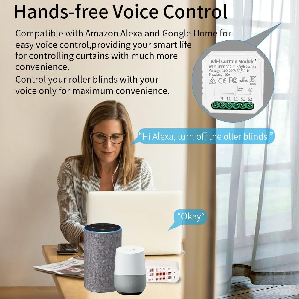 Tuya Wifi Curtain Blinds Module Switch Roller Shutter Motor Smart Life App Remote Control Voice Control with Alexa image number 4