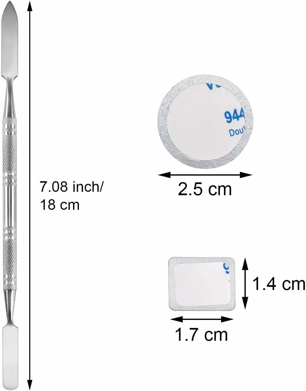 101 PCS Metal Stickers Set for Eyeshadow Depotting &mdash; Includes Makeup Depotting Tool, 50 Square Adhesive Empty Metal Pans, and 50 round Colorful Labels &mdash; Ideal for DIY Magnetic Makeup Palettes Damaill image number 3