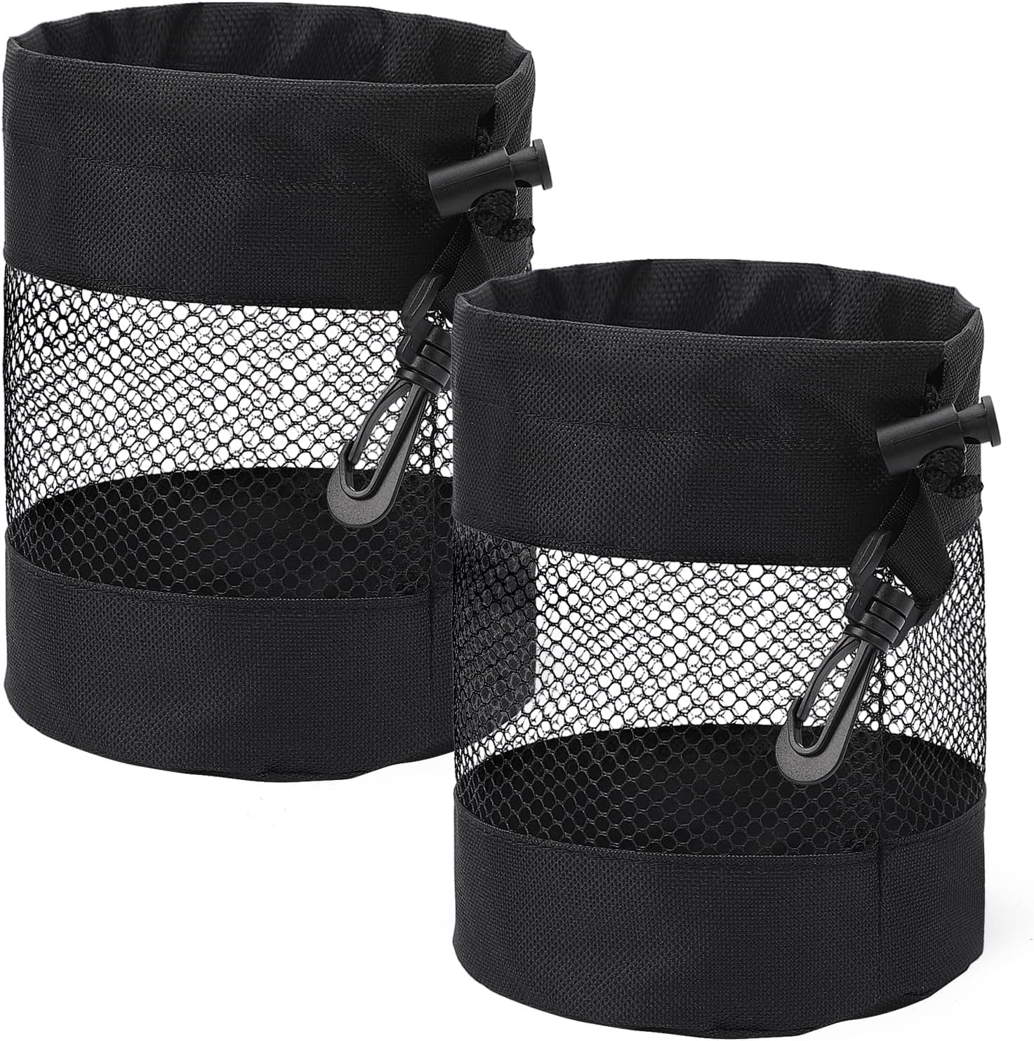 2Pcs Golf Balls Storage Bag,Nylon Mesh Drawstring Golf Pouch Organizer,Durable & Lightweight Shag Bag for Storing Golf Balls, Perfect for Golfers & Practice image number 1