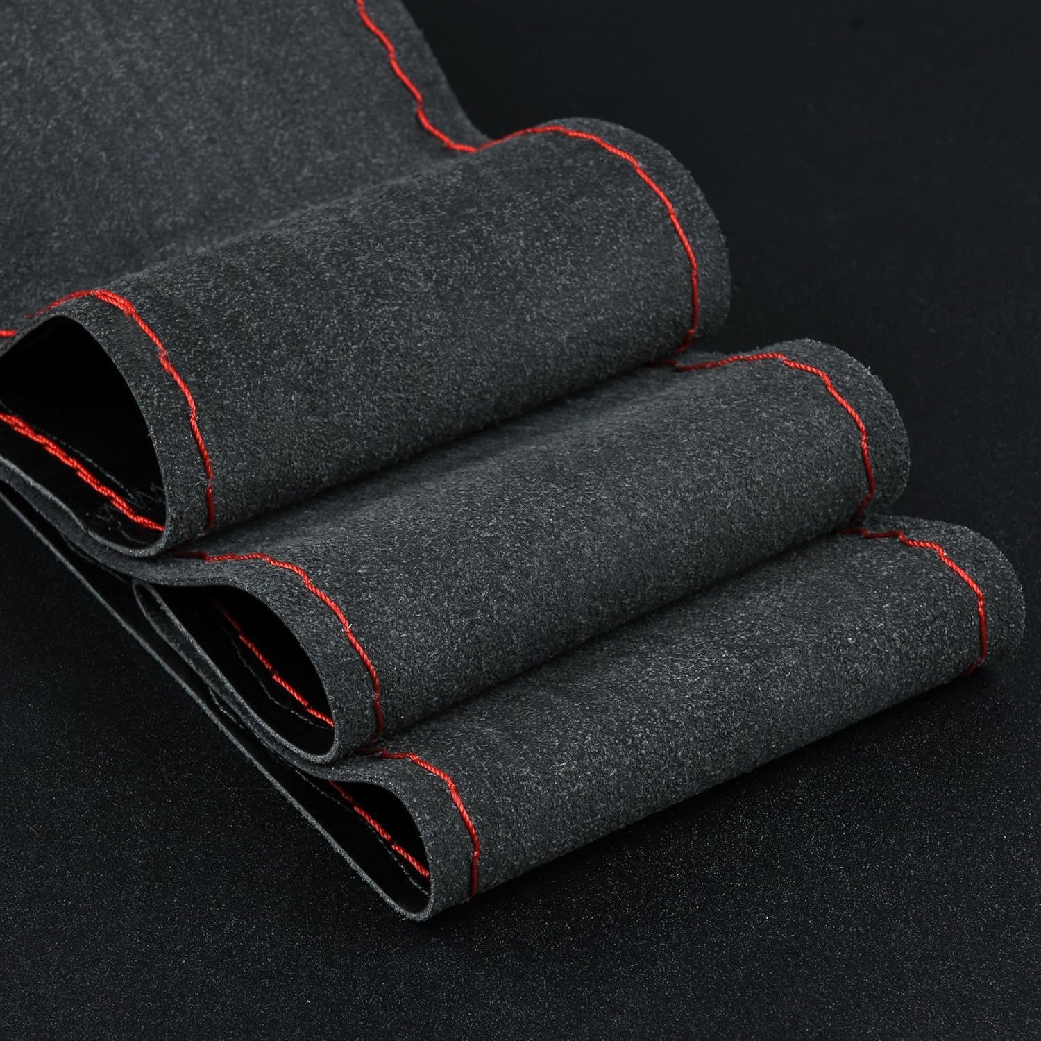 BMLEI Steering Wheel Cover Universal 15 Inch with Top Genuine Leather, Anti-Slip Design, Soft Padding, Stitch on Wrap image number 5