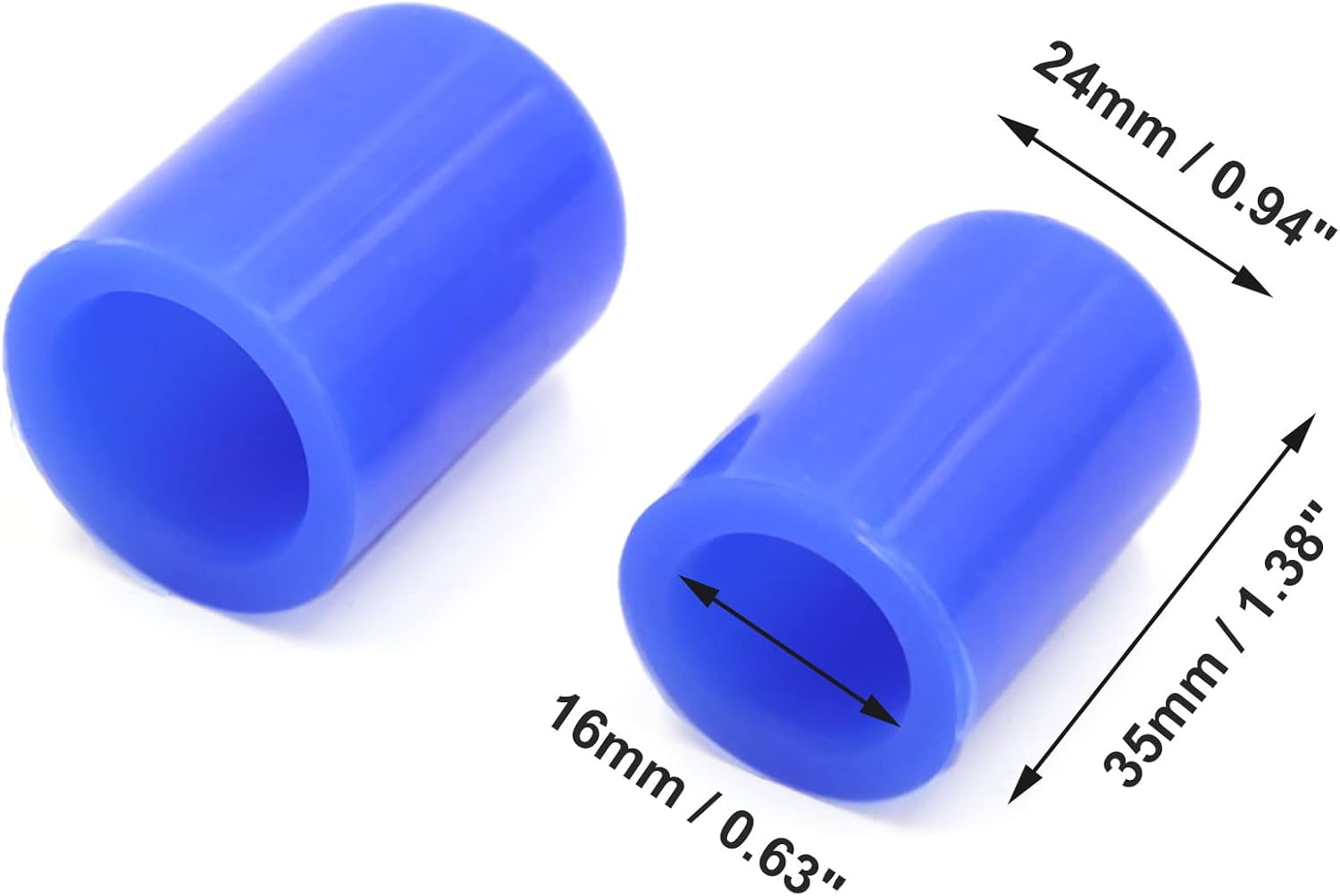 Uxcell 2Pcs 16Mm 5/8" Silicone Blanking Cap Intake Vacuum Hose Tube End Bung Blue