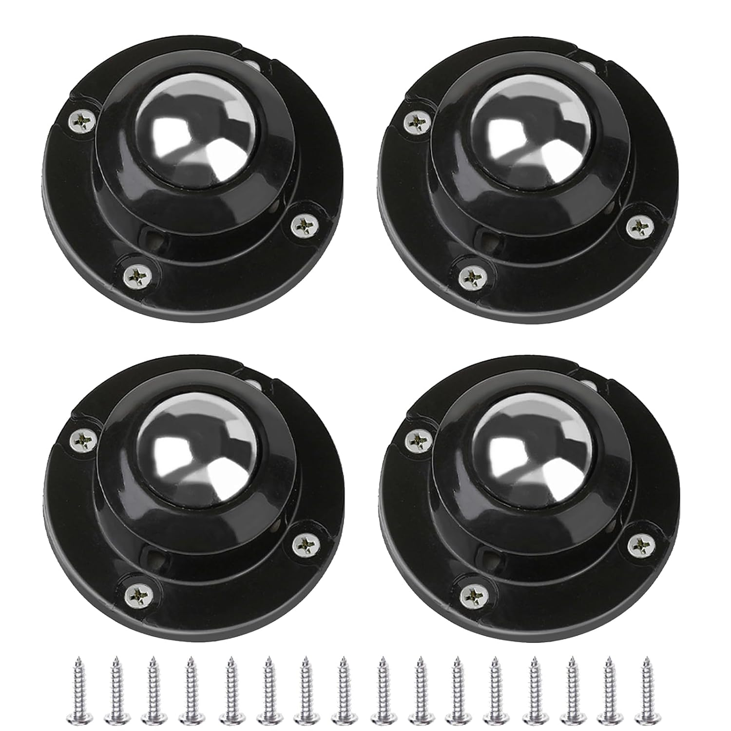 4 Pack Self Adhesive Mini Caster Wheels,Stainless Paste Universal Wheel,360 Degree Rotation Sticky Pulley for Small Appliances Furniture Various Storage Bins