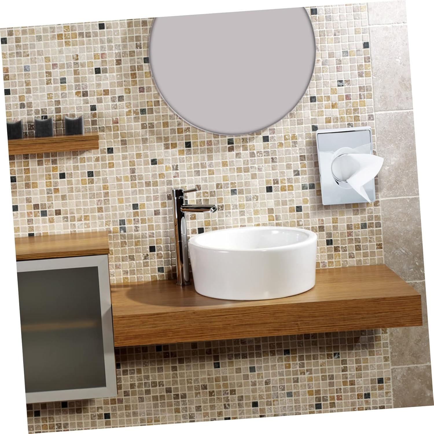 SHOWERORO Hotel Toilet Tissue Box Wall Mount Napkin Holder Box Tissue Dispenser for Home Commercial Plastic Storage Holder image number 2