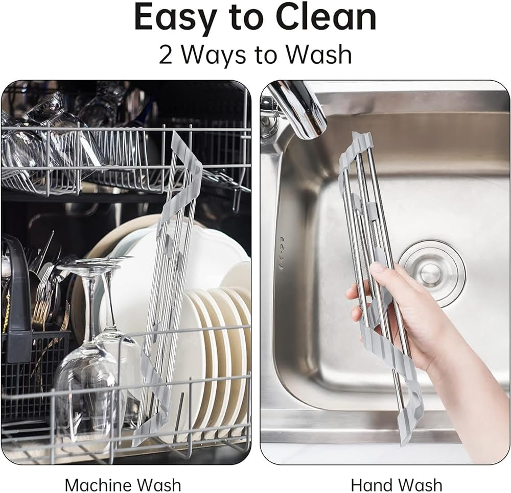 HYAVIA 2Pcs Garneck Sink Corner Drying Rack Triangular Sponge Holder for Kitchen Sink Space-Saving Dish Drainer for Dishes Utensils Tableware Rustproof Easy Storage image number 2