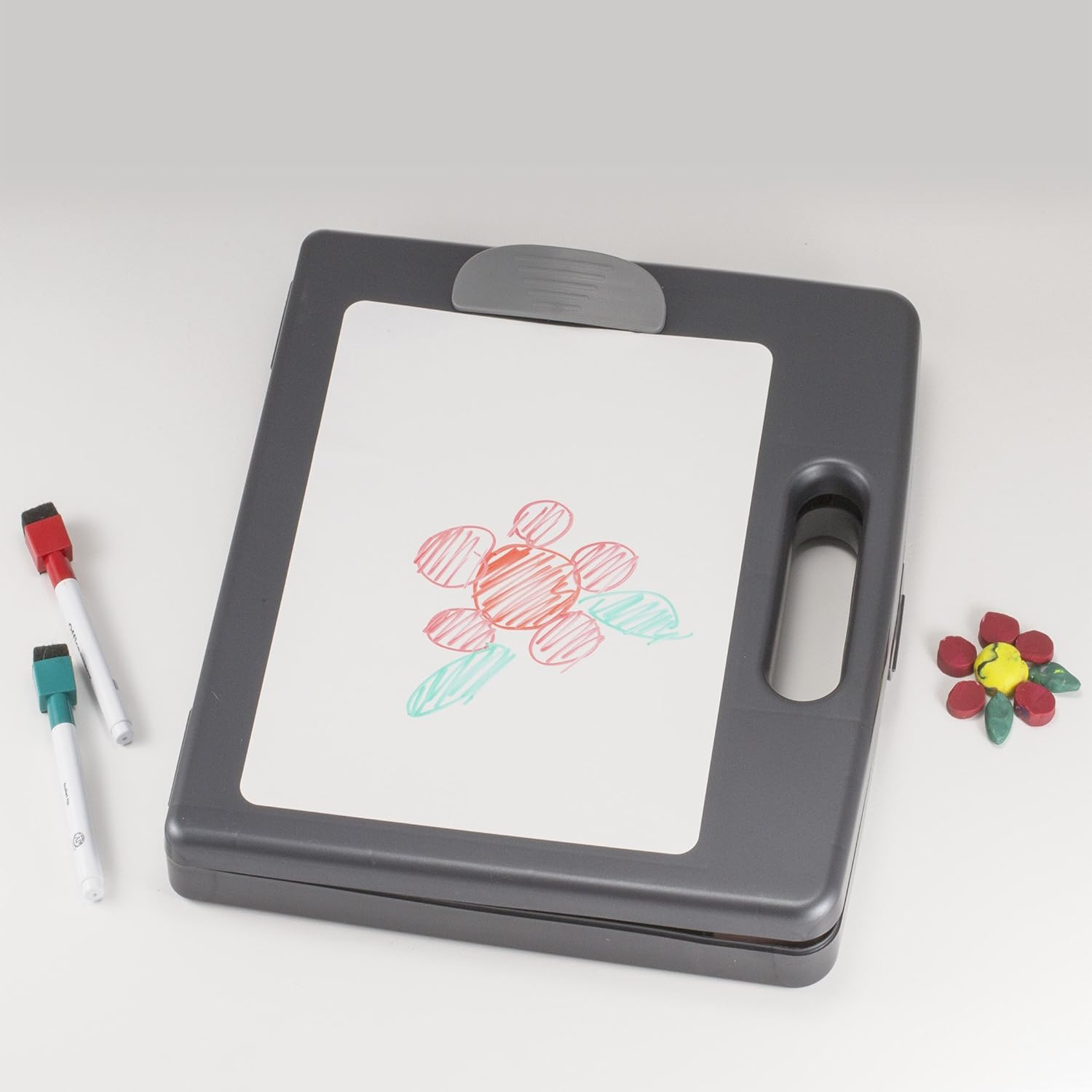 Officemate Clipboard Box for Activities with Dry Erase Board, Letter/A4 Size, Charcoal (83383) image number 1
