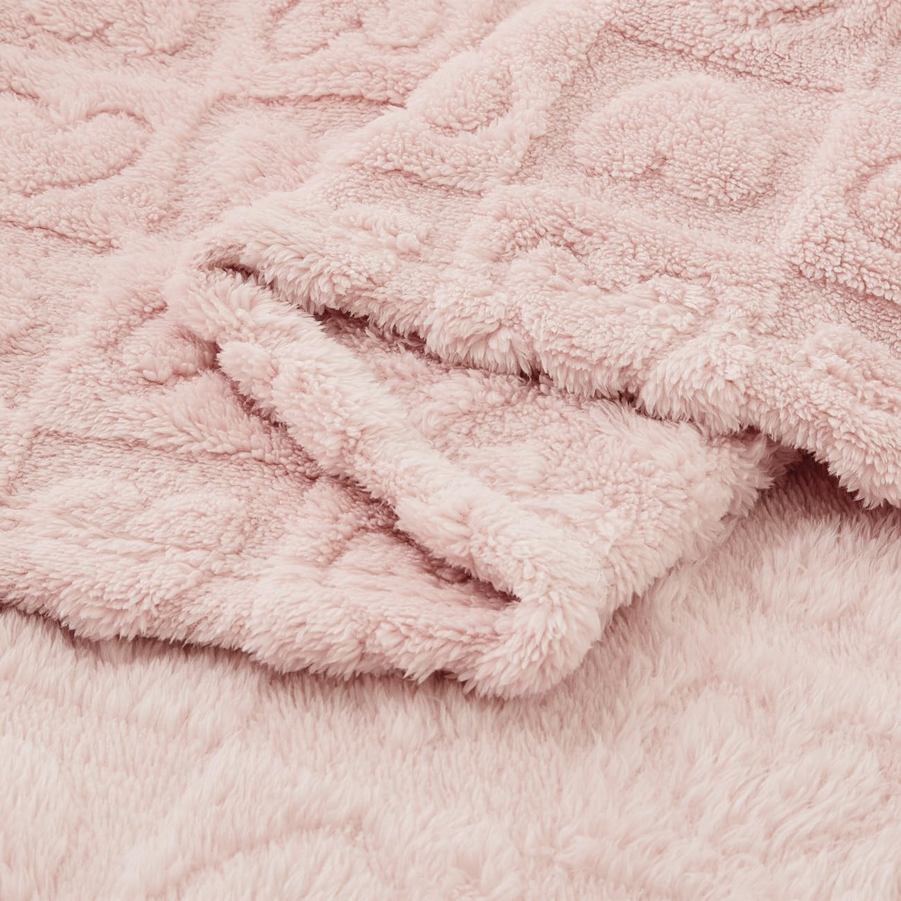 CREVENT 76X102CM Cozy Soft Warm Sherpa Baby Blanketfor Girls Boys, Newborn Essentials for Infant, Babyshower - Pink Heart image number 3