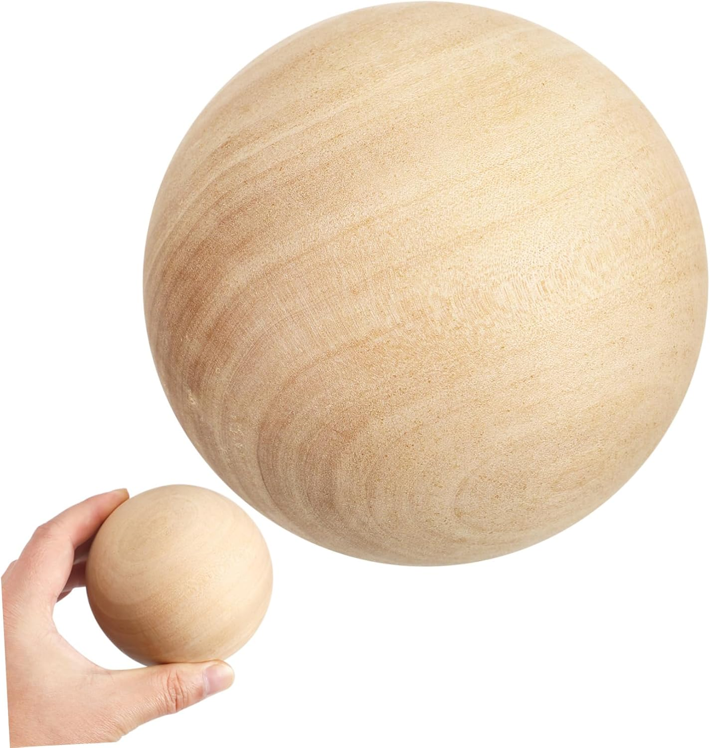 Tofficu Wooden round Ball for Crafts DIY Projects Solid Wood Ball for Sensory Play and Arts Crafts Supplies