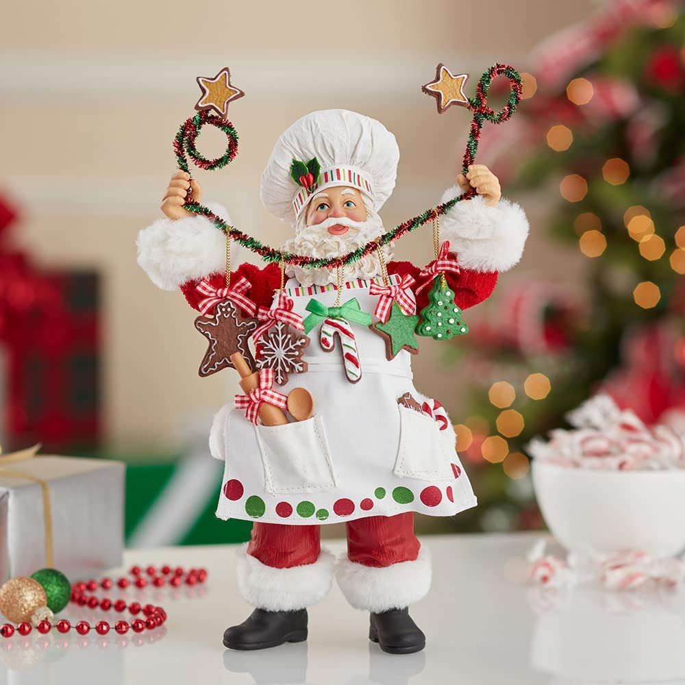 Kurt Adler Fabriche Christmas Chef Santa Figurine, 12-Inch image number 2