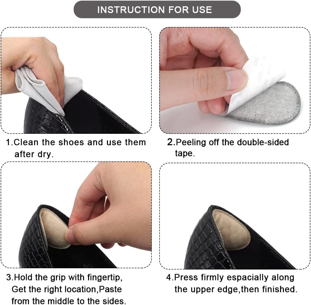 Dr. Foot'S Heel Grips for Men and Women, Self-Adhesive Heel Cushion Inserts Prevent Heel Slipping, Rubbing, Blisters, Foot Pain, and Improve Shoe Fit (Beige) image number 6