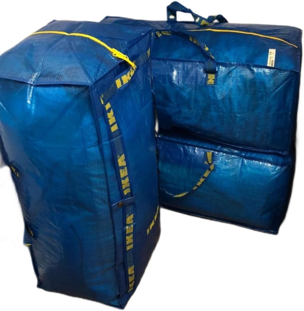 Ikea Frakta Storage Bag - Blue - SET of 3