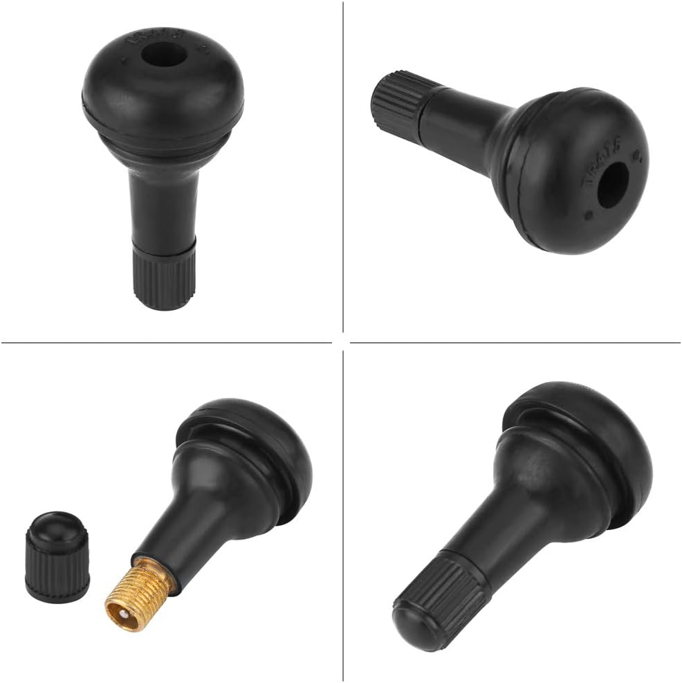 Pack of 10 Rubber Valves, TR415, Black Car Valve, Wheel Snap-In Tyre Valve Core Valve