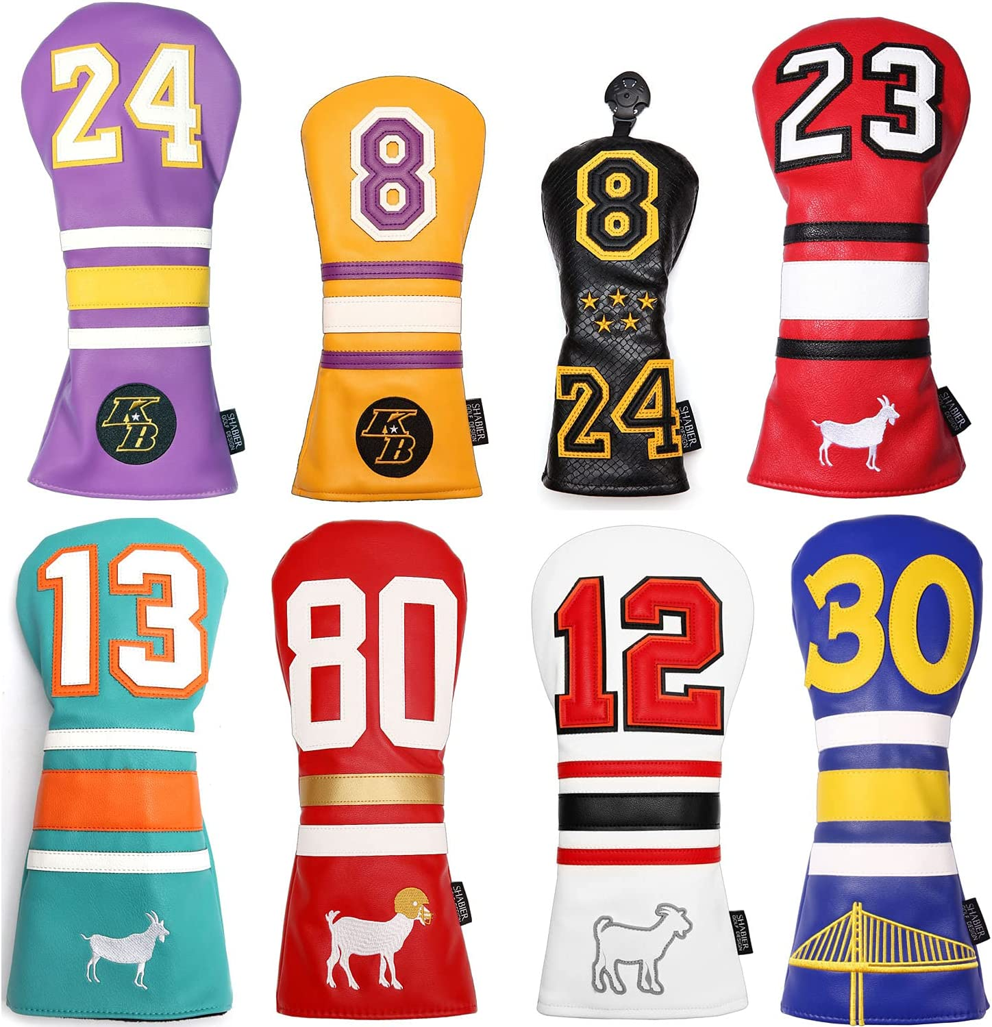 SHABIER Golf Sports Style Golf Wood Club Headcover Driver Cover for Taylormade M5 M6 Driver - Black 24 image number 3