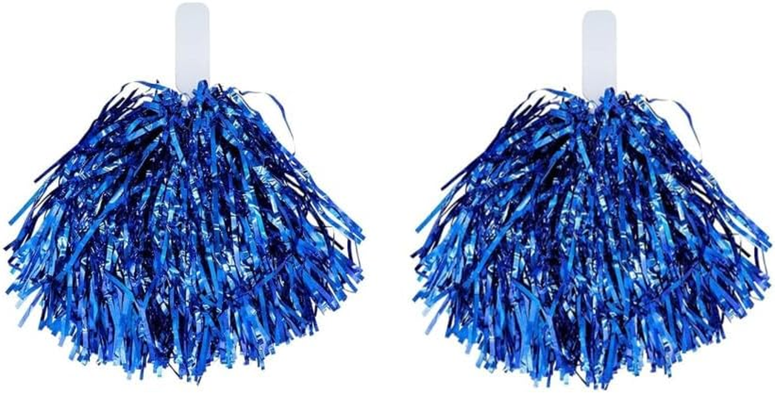 Pack of 2 Cheerleader Pompoms, Naisfei Cheerleader Pompoms, Sports Pompoms, Cheers Ball Pompoms, Metal Foil Pom Poms Dance Pom for Dance Party, Sports, Competition, Team Ghost (Blue) image number 5