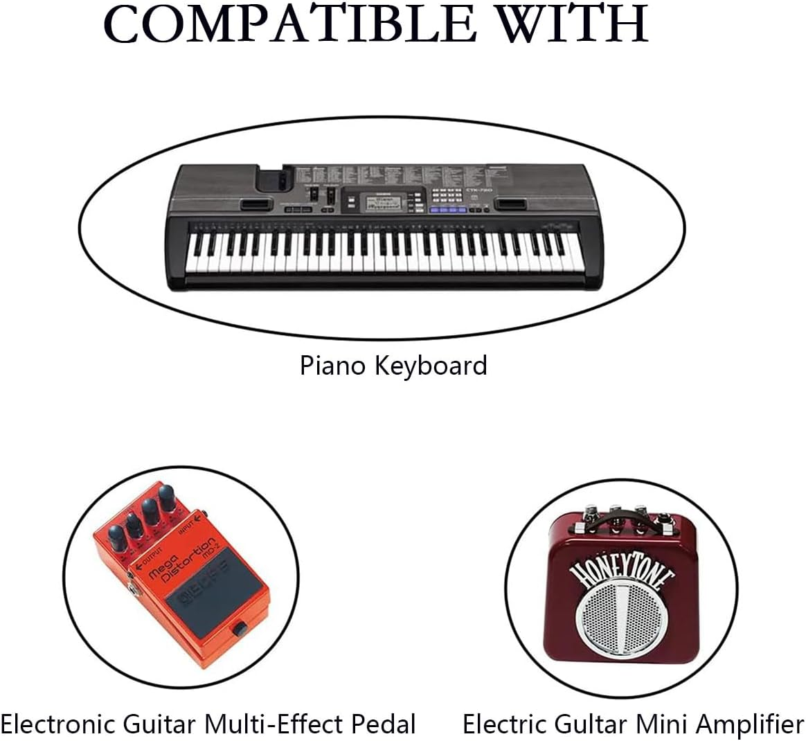 SAA Certified Guitar Pedal Power Supply, AC to DC 9V Power Cord for BOSS Zoom Roland Effects Pedal, Distortion, Casio Keyboard, PSA-120S PW-CT-9V, Center Negative image number 3