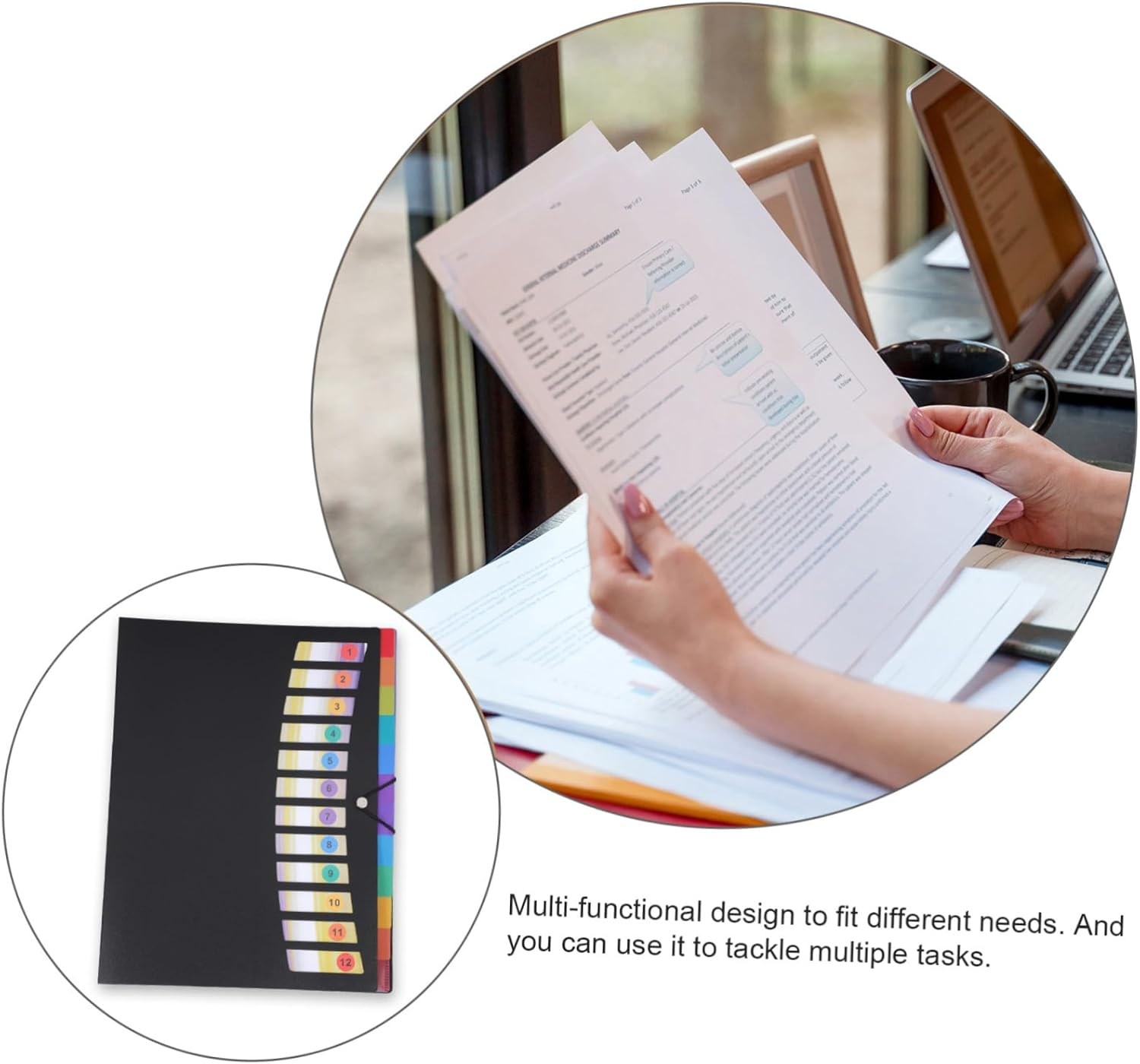 CLISPEED Expanding File Folder Portable Travel Document Organizer Large Capacity Document File Organiser for Office Use image number 5