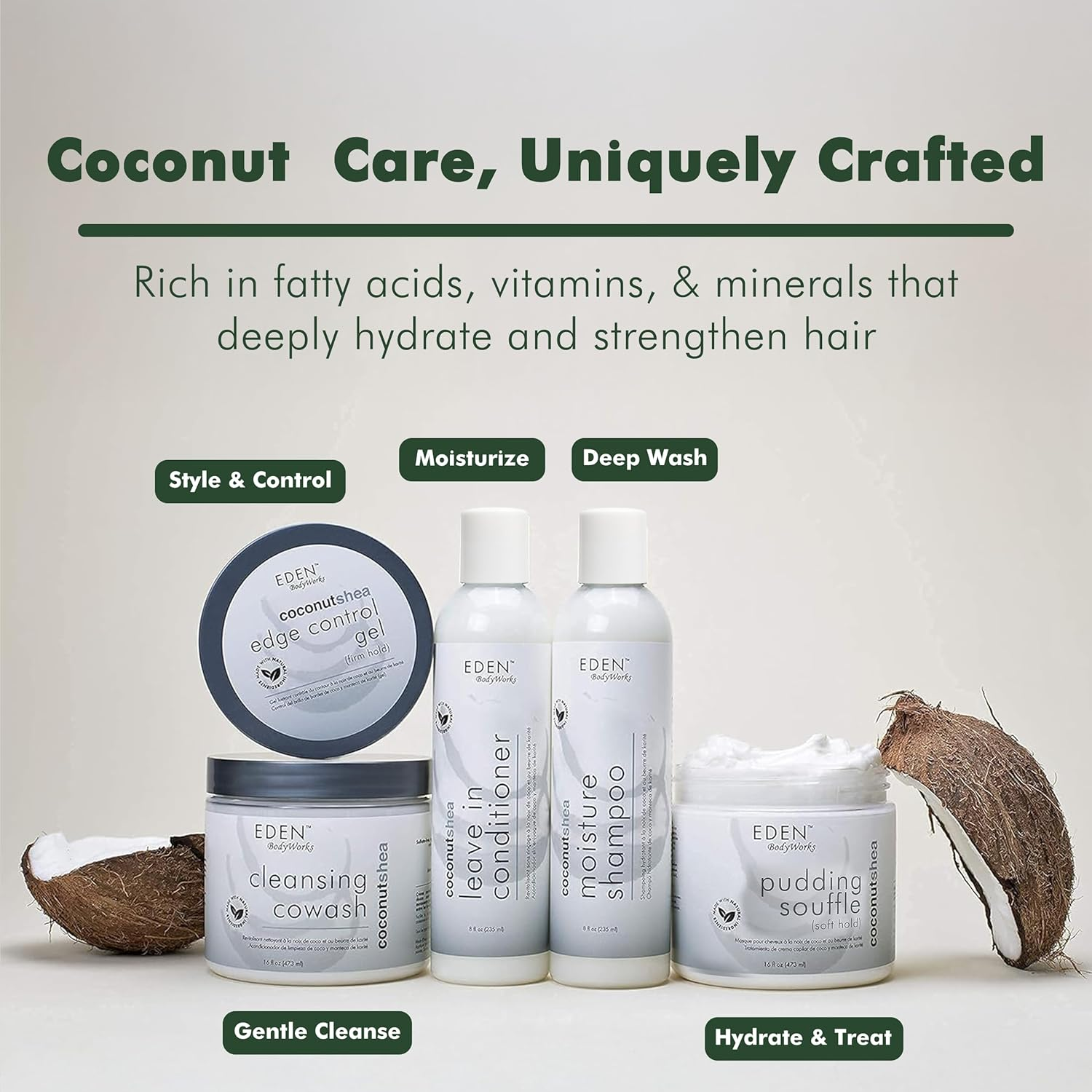 EDEN Bodyworks Coconut Shea Leave-In Conditioner | 8 Oz | Moisturize, Define Curls, Add Shine - Packaging May Vary image number 2