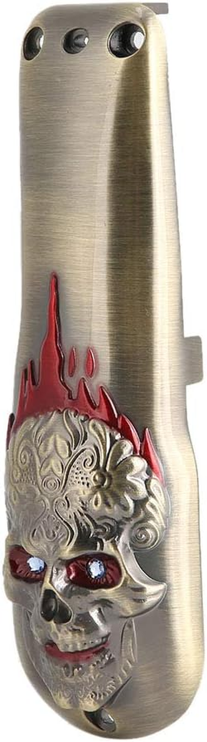 Professional Hair Clipper Front Cover, Electric Hair Cutter Trimmer Sheel Protective Casing for WAHL (Skull Copper) image number 1