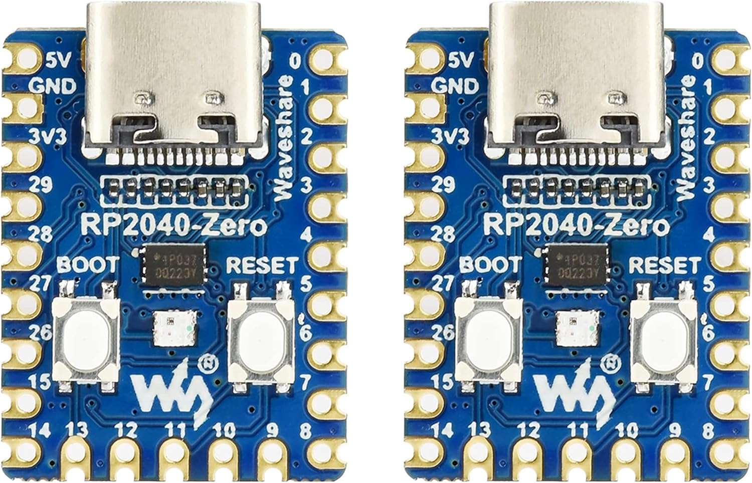 2PCS Rp2040-Zero Mini Board, Pico-Like MCU Board Based on Raspberry Pi MCU RP2040, Dual-Core Arm Cortex M0+ Processor, Onboard 2MB Flash Memory, Type-C USB Connector, Support C/C++，Micropython image number 3