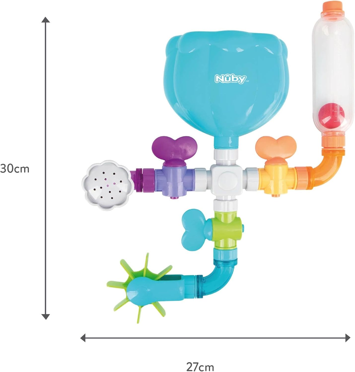 Nuby Wacky Water Works Pipes Bath Toy for 3 Year Olds image number 4