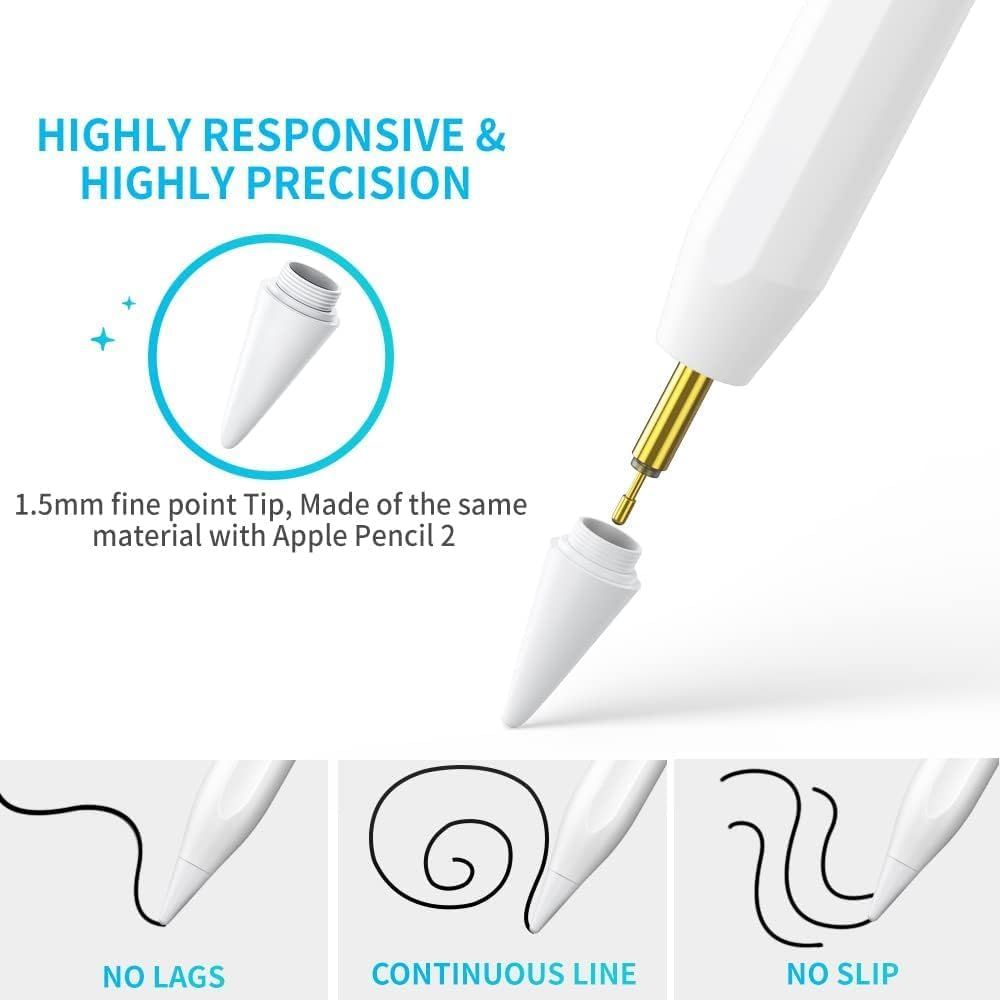 Stylus Pen for Ipad (2024-2018) with Fast Charge & Palm Rejection,Fojojo Active Pencil for Apple Ipad Pro 11/13 M4,Ipad Air 11/13 M2,Ipad Pro 11/12.9",Ipad 10/9/8/7/6Th,Ipad Air 5/4/3Rd,Ipad Mini 6/5 image number 1