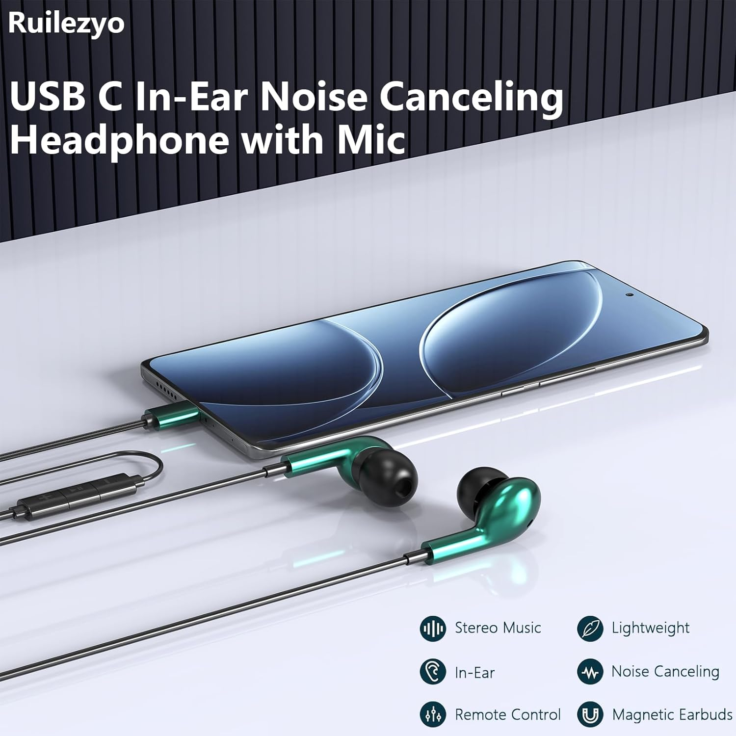 USB C Wired Headphones for Samsung Galaxy A56 A36 A26 A16 A06 A55 A54 A53 A35 A34 S25 S24 S23 S22 S21 Ultra 5G In-Ear Headset with Microphone for Iphone 17 16 15 Ipad Pro Air 5 6 7 Pixel 7 Pixel 78 9 image number 6