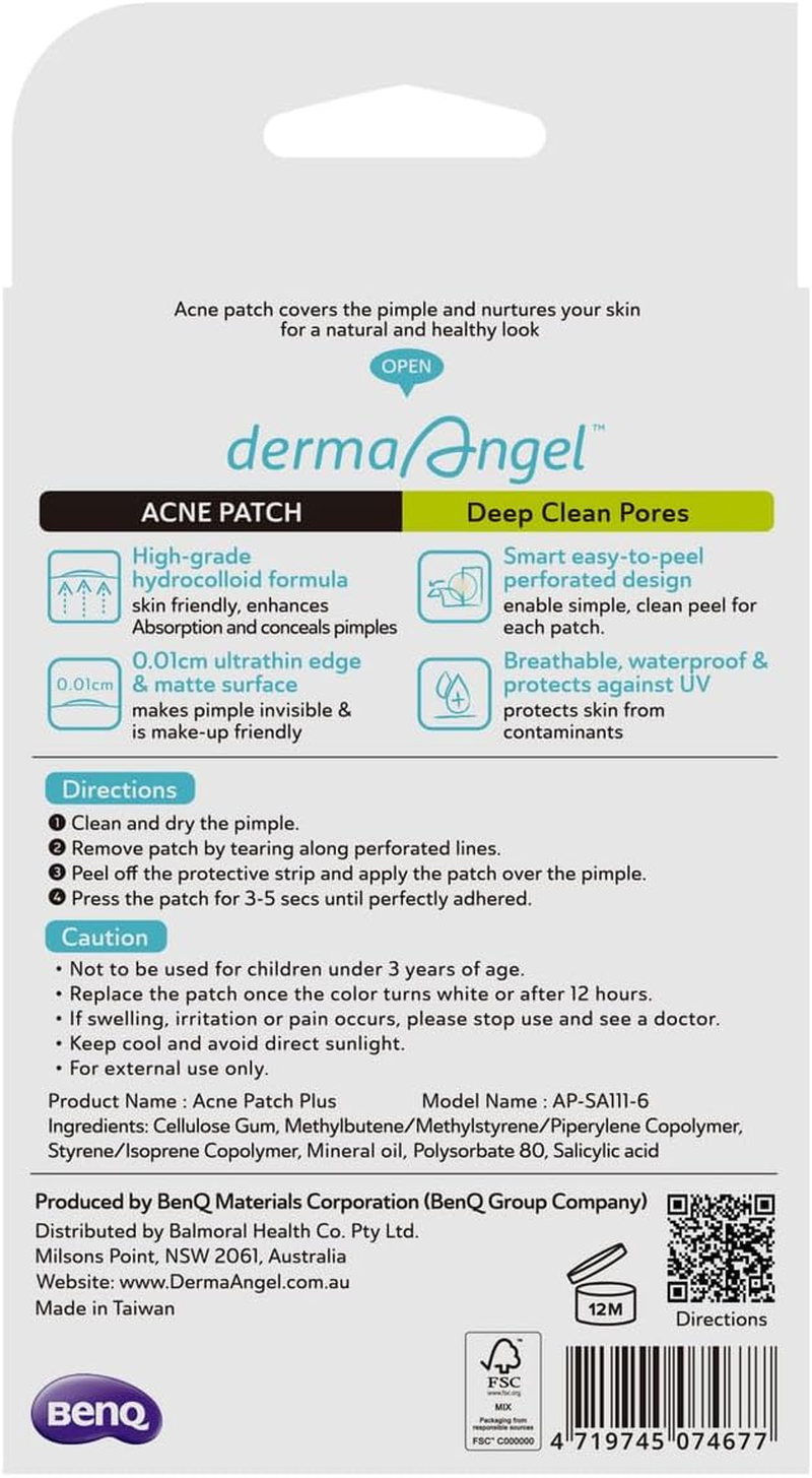 Derma Angel Spot Patch Plus, with Salicylic Acid, Soothing, Night Patches, 24 Pcs, 12Mm X 24 Pcs, Enhanced Absorbtion image number 4